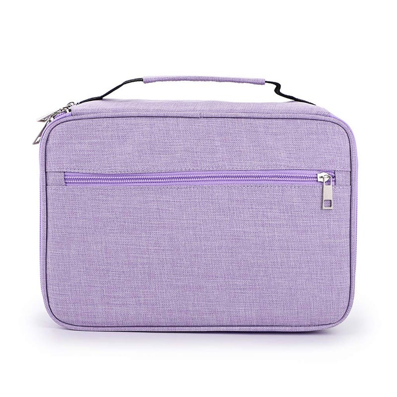 BTSKY Colored Pencil Case 300 Slots Pen Pencil Bag Organizer High Capacity Pens Holder with Double Zippers Multilayer Holder Compatible with Prismacolor Crayola Colored Pencils Watercolor Pens Purple - Image 1